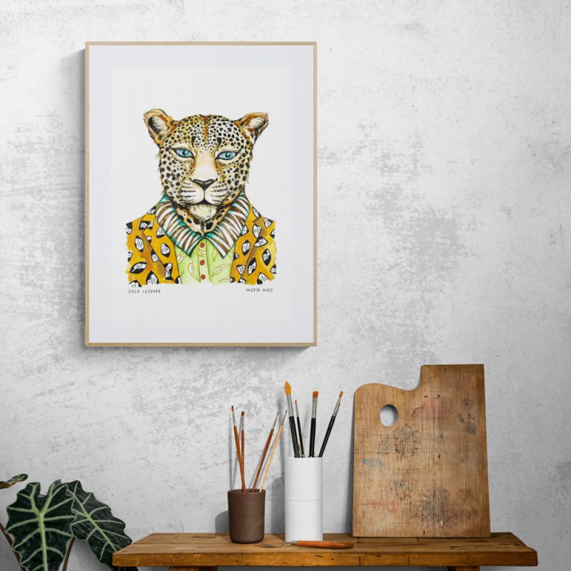 Zulu Leopard Ingrid Nuss Fine Artist Art Gallery Wilderness Garden Route South Africa