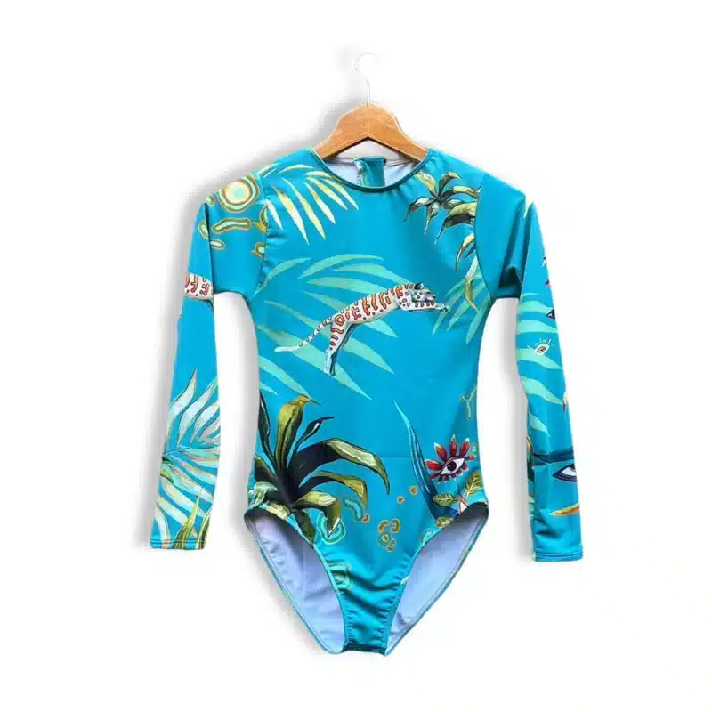 Swimsuit featuring artwork by Ingrid Nuss Fine Art Gallery Wilderness Garden Route South Africa